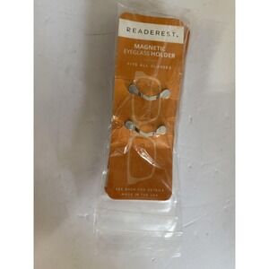Readerest Magnetic Eyeglass Holder Silver Fits All Glasses‎ Made in USA New